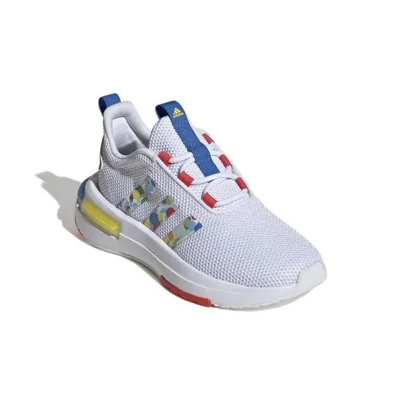 NWT adidas Racer Tr23 Lace-Up Sneaker, White, Red Royal, 4.5 US Unisex Big Kid